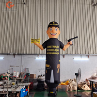 Homme gonflable publicitaire personnalisé, réparateur, 12 pieds de haut, bras qui bougent, pour la publicité des entreprises de construction