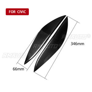 1 par de cubiertas embellecedoras de fibra de carbono auténtica para faros delanteros de coche, tipo ceja/párpado, para Honda Civic 2001 2002 2003, calcomanías para faros de coche - Product Image 4