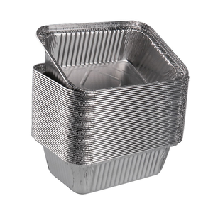Contenedores de papel de aluminio rectangulares desechables al por mayor, tapas de inyección de varios tamaños para fiambreras de almacenamiento de alimentos - Product Image 1