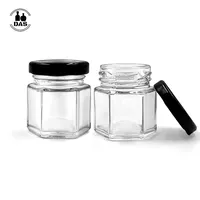 1.5oz 45ml 85ml 100ml frasco hexágono transparente, mini tempero vidro gelatina, jarra de mel, 180ml para chilo mel