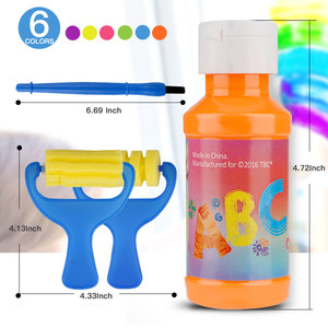 Set Completo di Gessetti Colorati TBC per Marciapiedi, 6 Colori Neon, 118ml Ciascuno, Vernice Liquida Lavabile per Bambini - Product Image 5
