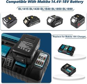 <span class=keywords><strong>Chargeur</strong></span> 14,4V-18V pour batterie <span class=keywords><strong>Makita</strong></span> 3A, <span class=keywords><strong>chargeur</strong></span> de remplacement à 4 ports pour batterie <span class=keywords><strong>Makita</strong></span> LXT DC18RD <span class=keywords><strong>DC18RC</strong></span> 18V Li-ion, <span class=keywords><strong>chargeur</strong></span> <span class=keywords><strong>rapide</strong></span> - Product Image 2