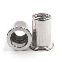 Écrous à tête plate moletée rivetés en acier inoxydable 1/4 5/16 3/8 1/2 6 #   8 #   10 #   Écrous à riveter zingués de tailles 1/4, 5/16, 3/8, M4-M6, M8-M10