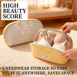Sac de rangement portable pour sous-vêtements, organiseur de lingerie de voyage avec fermeture éclair pour soutien-gorge, chaussettes, articles de toilette - Product Image 3