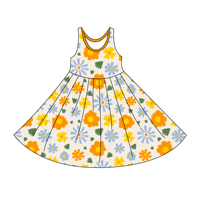 Robe d'été décontractée sans manches en bambou biologique pour bébé fille, robe d'été pour enfants, vêtements une pièce, robe tourbillonnante pour enfants