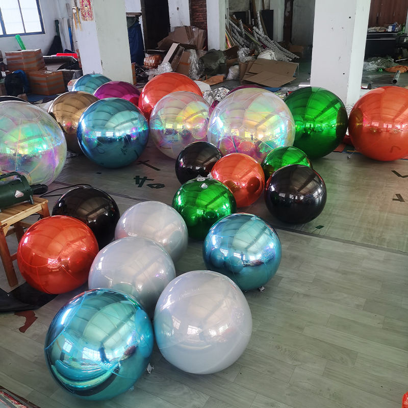 1.2M-2M Giant Inflatable Gold PVC Mirror Balloon Golden Sphere Party ...