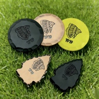 Marqueur de balle de golf forgé à la main avec bords martelés, en cuivre, 40 mm