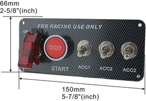 DaierTek Bảng Công Tắc Đánh Lửa Xe Đua Chống Nước Bằng Nhôm DC 12V 24V 4 Công Tắc Bật Tắt Công Tắc Nút Nhấn Khởi Động Động Cơ Cho Xe Hơi - Product Image 4