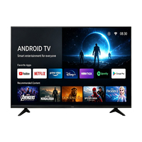 Harga Pabrik TV Pintar Ultra-Tipis 55-Inci Tanpa Bingkai 4K UHD Android LED Backlight Hitam LAN & Cerdas untuk Kontrol