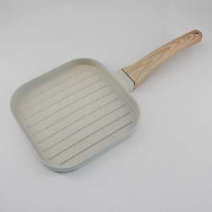 Poêle à frire japonaise en aluminium Tamago-yaki, antiadhésive, carrée, <span class=keywords><strong>mini</strong></span>, pour omelettes et petit-déjeuner, avec poignée en bois, compatible four - Product Image 1