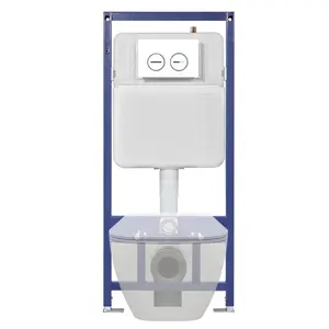 高效双冲洗水箱按钮马桶水印壁挂隐藏水箱