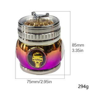 Grande capacité <span class=keywords><strong>de</strong></span> broyage pour herbes et tabac - Design crâne, alliage <span class=keywords><strong>de</strong></span> zinc et plastique, accessoire pour fumer - Product Image 5