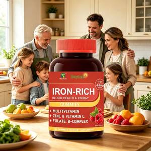 Gomitas <span class=keywords><strong>con</strong></span> <span class=keywords><strong>Hierro</strong></span> y Bayas <span class=keywords><strong>para</strong></span> un Multivitamínico <span class=keywords><strong>con</strong></span> Zinc, Ácido Fólico y Vitamina B, Apoyo <span class=keywords><strong>para</strong></span> un Nivel de Energía Saludable en <span class=keywords><strong>la</strong></span> Vida Diaria - Product Image 1