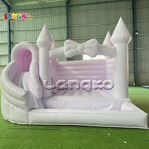 Noleggio Trampolino per Bambini, Area Giochi Morbida Gonfiabile Commerciale da Interno con Scivolo Combo, Colore Viola Pastello - Product Image 4