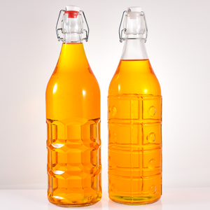 Fruit apple Orange Design <strong>1</strong> <strong>Litre</strong> Glass Swing Top Bottles 100ml Recycled Glass Beverage Juice Liquid Bottle for Drink Water - Product Image 1
