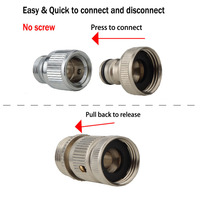 Raccord de tuyau eau haute pression robinet en laiton coupleur de tuyau d'arrosage adaptateur de connecteur à dégagement rapide raccords en acier inoxydable