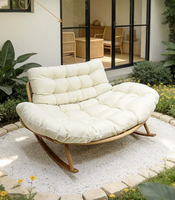 Fauteuil à bascule double pour adulte, idéal pour chambre, salon, balcon – Confort et détente assurés