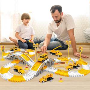 Jouets de piste en plastique flexible, assemblage DIY, voitures électriques sur piste, <span class=keywords><strong>mini</strong></span>-trains, ensembles de pistes, jeux éducatifs, jouets pour garçons, cadeau - Product Image 4
