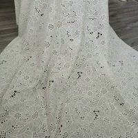 Tela Brocada Tejida con Encaje de Flores de Voile para Tela de Ojales 100% Algodón para Vestidos de Novia