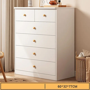 <span class=keywords><strong>Commode</strong></span> de chambre autoportante au design moderne en bois massif, avec rangement et organisateur, blanche - Product Image 3