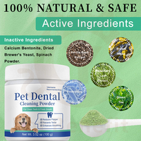 Poudre Probiotique Dentaire pour Animaux de Compagnie Marque Blanche OEM ODM Algues Brunes Naturelles 100g Nettoyage des Dents & Contrôle de la Plaque et du Tartre