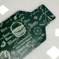 Sachet Mylar thermoscellable imprimé sur mesure en forme de bouteille pour l'emballage de gels énergétiques sportifs avec encoche de déchirement