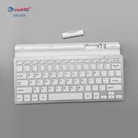 KW-001A 60% Keyboard Mini Nirkabel USB 2.4G untuk Kantor, Super Tipis, Tombol Plastik Model Cokelat dengan Sakelar ON/OFF
