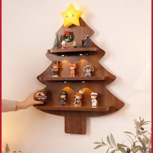 Estante de almacenamiento de madera irregular de 4 niveles, tipo vertical, para decoraciones navideñas, libros y juguetes - Product Image 5