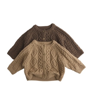 Pulls coréens pour enfants, cardigan d'automne et d'hiver, cardigan rétro 100% coton pour bébé, manteau pour garçons et filles - Product Image 1