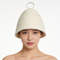 Chapeau de sauna en laine de qualité supérieure, doux, absorbant, durable et confortable, adapté aux hôtels, aux centres de bien-être et aux spas