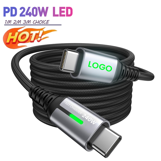 1M 2M 3M 240W PD USBC to USBC Charger Cable Fast Charging Nylon Braided Type C to C Power Cord Data Cable USB-C for IPHONE 17 16