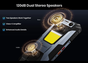 โทรศัพท์มือถือรุ่นใหม่ Fossibot F106 Plus 4G ทนทาน 6GB+128GB แบตเตอรี่ 12000mAh หน้าจอ 6.7 นิ้ว 120Hz ชิปประมวลผล Unisoc T605 ไฟแคมป์ปิ้ง 3W 18W กล้อง 50MP ระบบปฏิบัติการ Android15 - Product Image 3