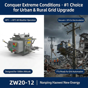 Disjoncteur à vide intelligent extérieur 12 kV 630 A à réenclenchement automatique, prix usine Haowei, triphasé VCB ZW20-12G/T630-25 25 kA - Product Image 2