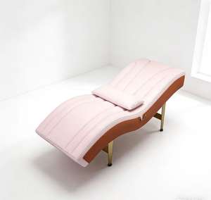 Table de massage incurvée en métal doré pour salon de beauté moderne, lit de cils incurvé rose de luxe en promotion - Product Image 4