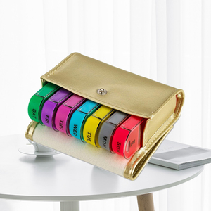 28 Cases Weekly 7 Day Pill Box Pill Container With PU Leather Bag Pill Box