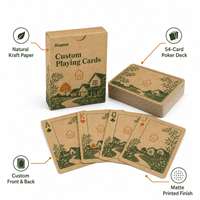 Cartes à jouer en kraft finition mate écologiques avec logo personnalisé, jeu de 54 cartes, cartes de poker pour kits de bienvenue immobiliers, cadeaux immobiliers