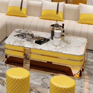 Table basse de <span class=keywords><strong>bar</strong></span> KTV Karaoké LED moderne de luxe, en verre trempé, personnalisable en taille et couleur, avec structure en métal et acier inoxydable, petite table de <span class=keywords><strong>bar</strong></span> - Product Image 4