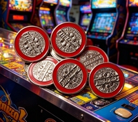 Jetons de jeu en acier inoxydable pour pièces d'arcade personnalisées peintes à la main, émaillées multicolores, résistantes aux intempéries, pour divertissement intérieur