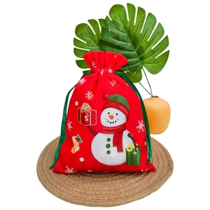 ถุงของขวัญแบบมีเชือกผูกสำหรับบรรจุขนมและคุกกี้ลายคริสต์มาส - Product Image 4