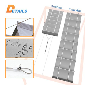 Auvent télescopique extérieur de 4 m de large, <span class=keywords><strong>voile</strong></span> pare-soleil ondulée avec accessoires d'installation, pergola d'été, couverture rétractable d'ombrage - Product Image 4