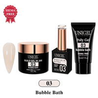 UNIGEL Nouveau Kit de Gel UV 3-en-1 pour Extensions d'Ongles, Polygel et Gel Tap, Non Toxique, Sans HEMA, Longue Durée, Usage Professionnel en Salon, Vente en Gros