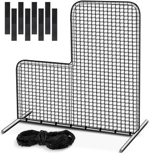 Rete da allenamento portatile in acciaio per baseball, rete da lancio per softball, gabbia da battuta per baseball, schermo di sicurezza, schermo a <span class=keywords><strong>L</strong></span> per baseball - Product Image 1