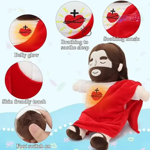 Peluche personnalisée Yelakey Jésus respirant apaisant pour enfants, jouet doux et confortable en forme de cœur sacré pour cadeau de Pâques - Product Image 4