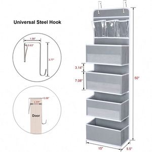 Door Hanging Organizer Nursery Closet Cabinet Baby Storage with 4 Large Pockets and 3 Small PVC Pockets for Cosmetics Sundries - Product Image 4
