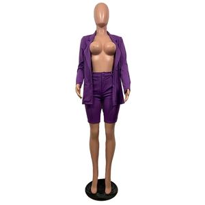 女性用アンサンブルブレザージャケットカジュアルビジネスオフィススーツレディース2ピースプラスサイズブレザー - Product Image 6