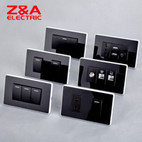 Placas de Metal, Vidrio, Acrílico y PC Serie AG con Interruptor de Luz y Tomacorriente de Pared Sencillo o Doble