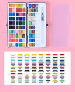 Set de Pintura de Acuarela en Caja Metálica Pequeña, Pintura Artística Profesional, Arte de Uñas, Mezcla Perlada, Hecho en China, para Mayores de 3 Años, 90 Colores Sólidos - Product Image 1