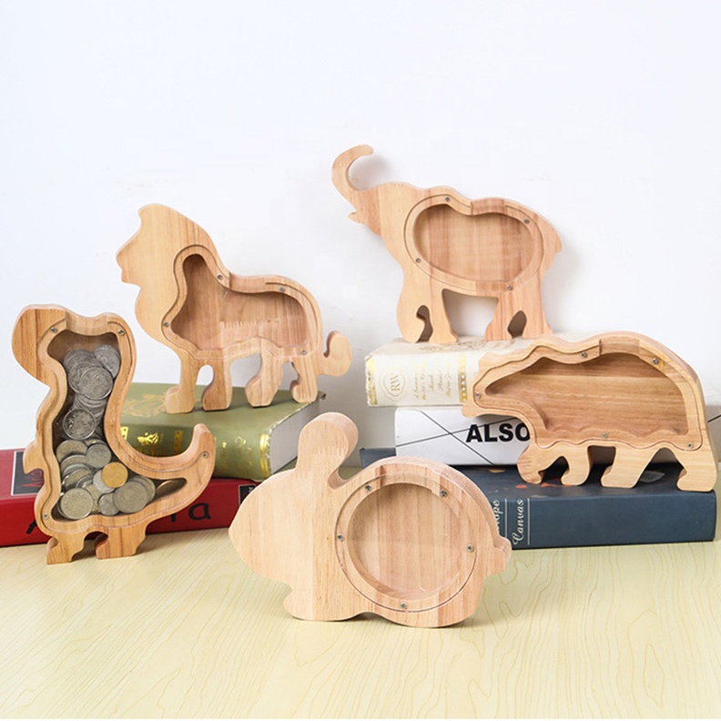 Деревянная Копилка на заказ, деревянная копилка с динозаврами, копилка для животных, коробка для хранения денег для детей, подарки