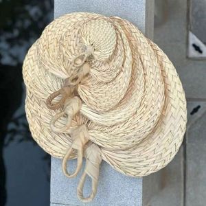 Abanico Tradicional Chino de Bambú y Rafia de Color Natural, Abanico de Verano Tejido a Mano con Hojas de Palma y Paja de Ratán - Product Image 6