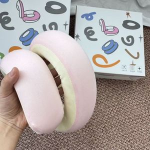 U-Shaped Travel <b>Pillow</b> 28x26x14cm Pink Gray Solid Color <b>Neck</b> Support For Airplane Car Nap Machine Washable - Product Image 1